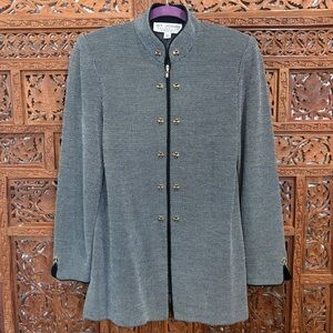 Vtg St. John Collection by Marie Gray Made in USA Zip Jacket Embellished Details